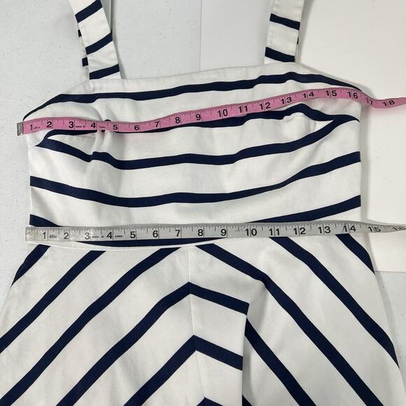 Draper James Zoe Love Circle Dress Size 6 Striped Blue Square Neck Nautical - Picture 12 of 15